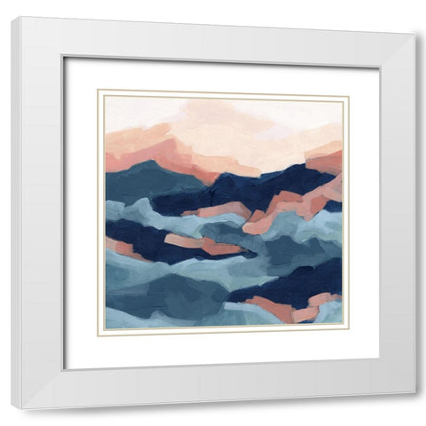 Bluescape II White Modern Wood Framed Art Print with Double Matting by Vess, June Erica