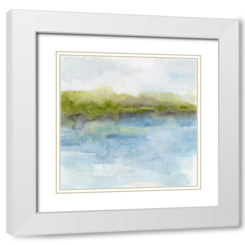 Watermark Shoreline I White Modern Wood Framed Art Print with Double Matting by Vess, June Erica