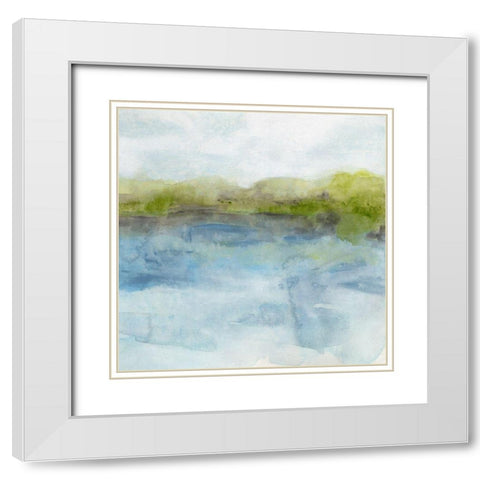 Watermark Shoreline II White Modern Wood Framed Art Print with Double Matting by Vess, June Erica