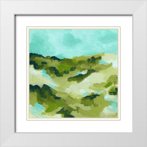 Spring Hillside I White Modern Wood Framed Art Print with Double Matting by Vess, June Erica
