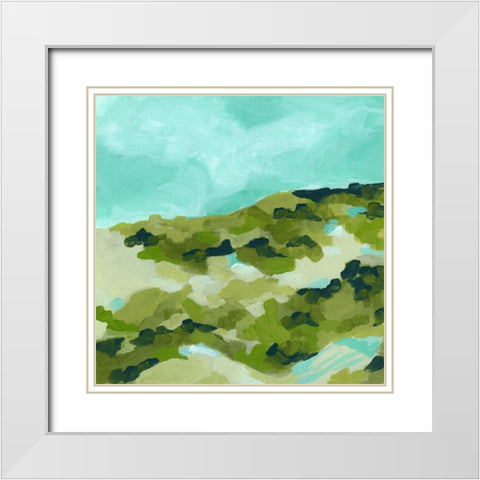 Spring Hillside II White Modern Wood Framed Art Print with Double Matting by Vess, June Erica