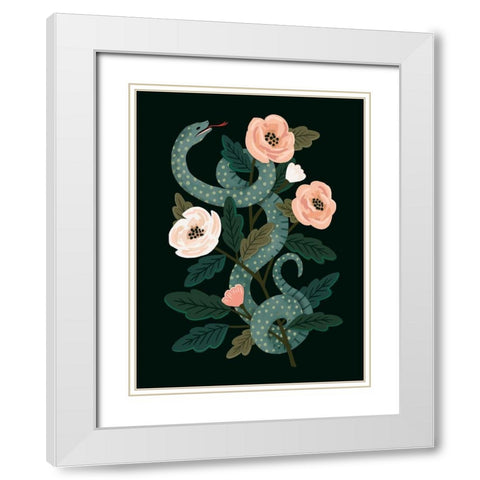 Skull and Snake II White Modern Wood Framed Art Print with Double Matting by Barnes, Victoria