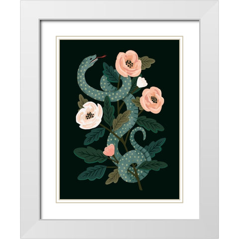 Skull and Snake II White Modern Wood Framed Art Print with Double Matting by Barnes, Victoria