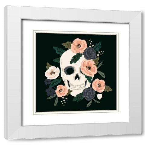 Skull and Snake III White Modern Wood Framed Art Print with Double Matting by Barnes, Victoria