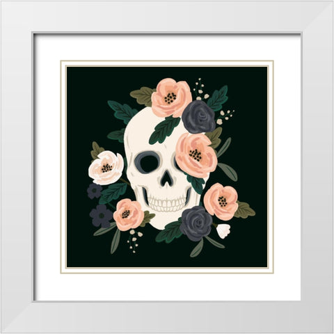 Skull and Snake III White Modern Wood Framed Art Print with Double Matting by Barnes, Victoria