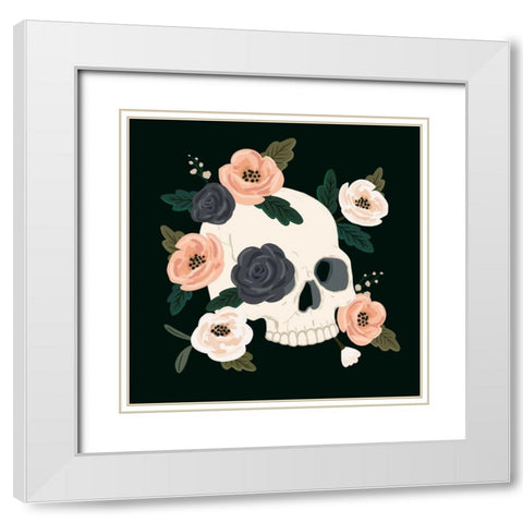 Skull and Snake IV White Modern Wood Framed Art Print with Double Matting by Barnes, Victoria