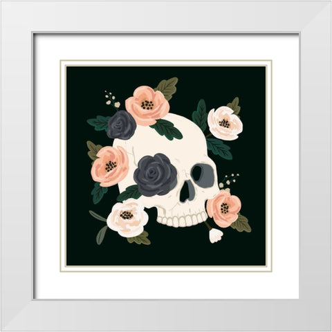 Skull and Snake IV White Modern Wood Framed Art Print with Double Matting by Barnes, Victoria