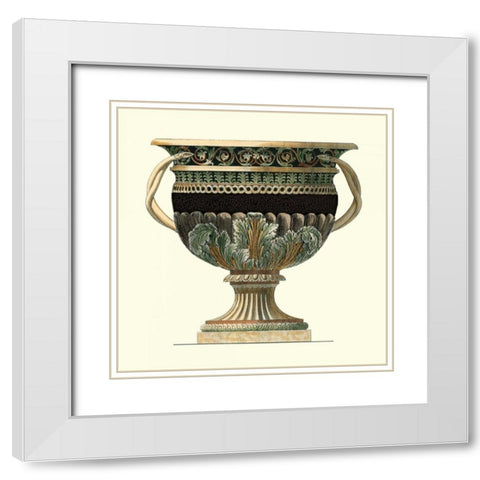 Crackled Large Giardini Urn II White Modern Wood Framed Art Print with Double Matting by Giardini