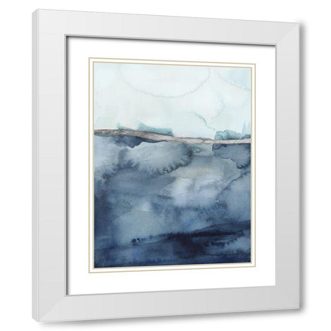Custom Coastal Horizon I in Silver White Modern Wood Framed Art Print with Double Matting by Borges, Victoria