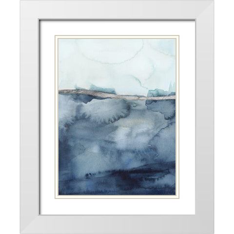 Custom Coastal Horizon I in Silver White Modern Wood Framed Art Print with Double Matting by Borges, Victoria