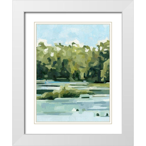 River Day I White Modern Wood Framed Art Print with Double Matting by Caroline, Emma