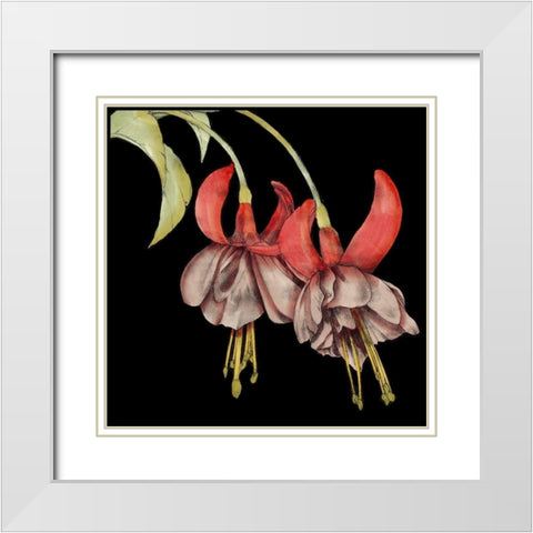 Graphic Fuchsia II White Modern Wood Framed Art Print with Double Matting by Goldberger, Jennifer