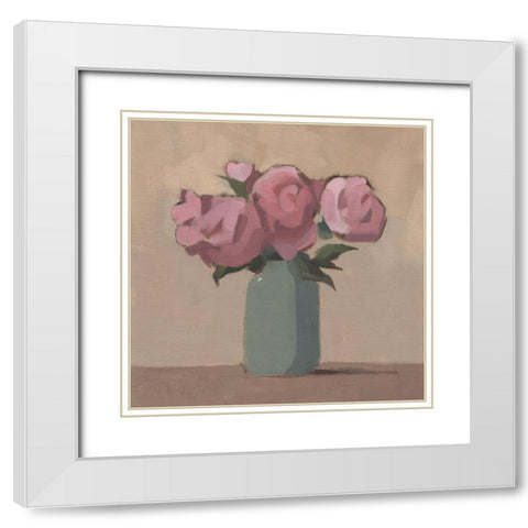 Spring Vase I White Modern Wood Framed Art Print with Double Matting by Green, Jacob