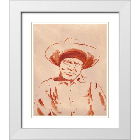 Man of the West IV White Modern Wood Framed Art Print with Double Matting by Green, Jacob