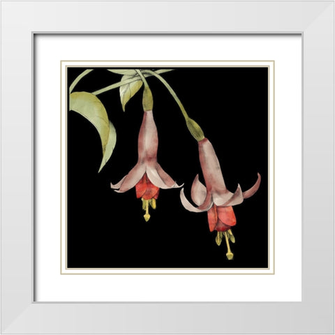 Graphic Fuchsia IV White Modern Wood Framed Art Print with Double Matting by Goldberger, Jennifer