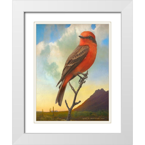 On the Branch V White Modern Wood Framed Art Print with Double Matting by Vest, Chris