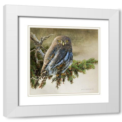 On the Branch VI White Modern Wood Framed Art Print with Double Matting by Vest, Chris