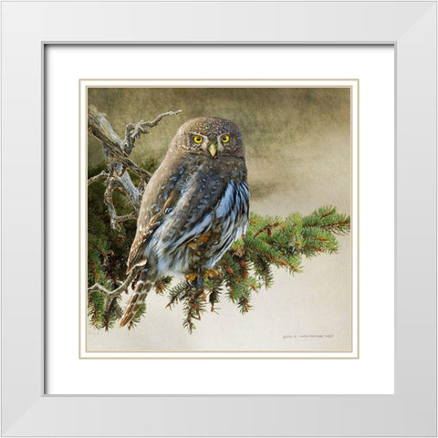 On the Branch VI White Modern Wood Framed Art Print with Double Matting by Vest, Chris