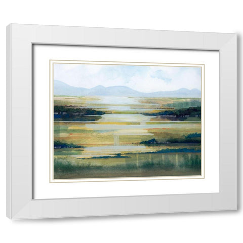 Lime Strata I White Modern Wood Framed Art Print with Double Matting by Popp, Grace