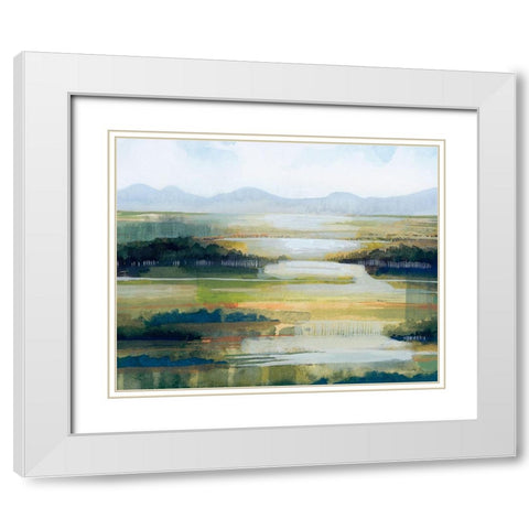 Lime Strata II White Modern Wood Framed Art Print with Double Matting by Popp, Grace