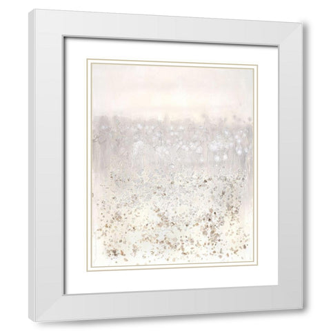 Mineral Cascade White Modern Wood Framed Art Print with Double Matting by Lam, Vanna
