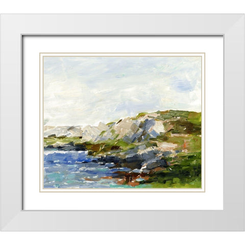Summer Cove II White Modern Wood Framed Art Print with Double Matting by Harper, Ethan