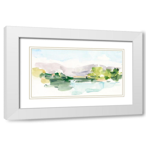 Tangerine Sunset II White Modern Wood Framed Art Print with Double Matting by Harper, Ethan