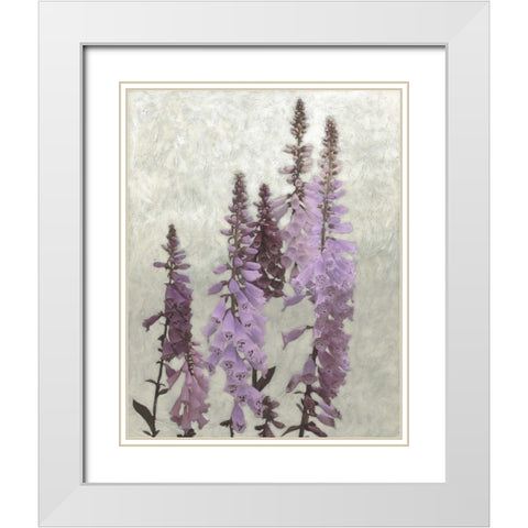 Non-Embellished Foxgloves I White Modern Wood Framed Art Print with Double Matting by Zarris, Chariklia