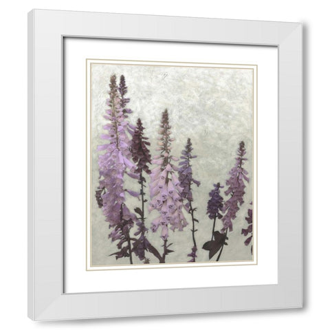 Non-Embellished Foxgloves II White Modern Wood Framed Art Print with Double Matting by Zarris, Chariklia