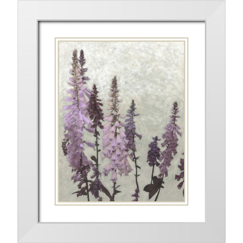 Non-Embellished Foxgloves II White Modern Wood Framed Art Print with Double Matting by Zarris, Chariklia