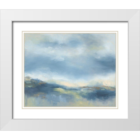 Buttermilk Sky White Modern Wood Framed Art Print with Double Matting by Keusder, Danusia