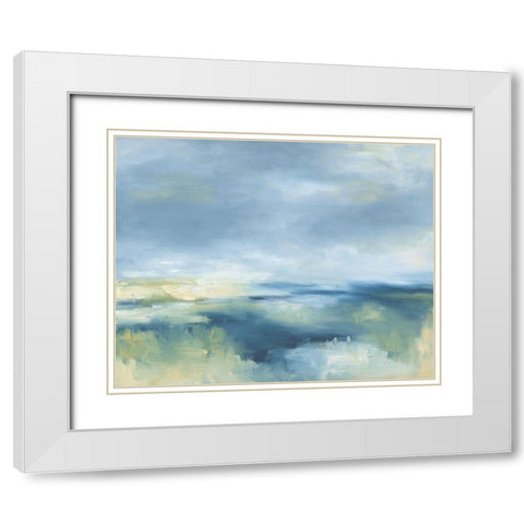 Coastal Blues White Modern Wood Framed Art Print with Double Matting by Keusder, Danusia