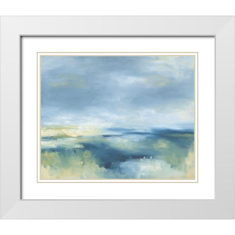 Coastal Blues White Modern Wood Framed Art Print with Double Matting by Keusder, Danusia