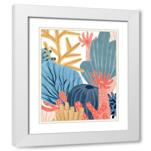 Paper Reef IV White Modern Wood Framed Art Print with Double Matting by Vess, June Erica