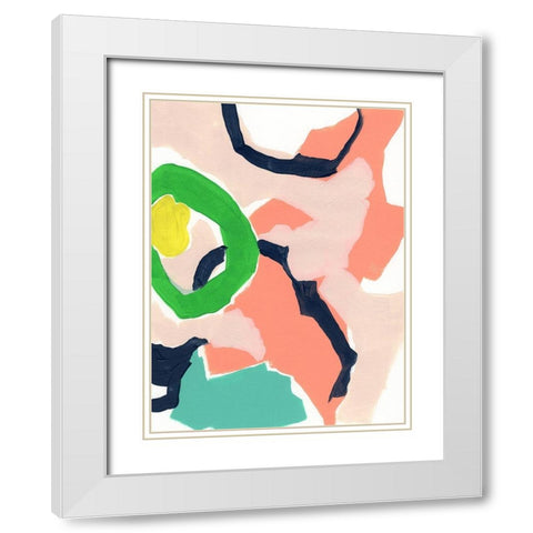 Color Current II White Modern Wood Framed Art Print with Double Matting by Vess, June Erica