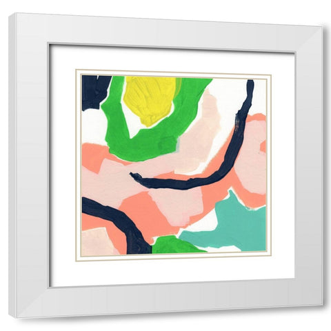 Color Current VI White Modern Wood Framed Art Print with Double Matting by Vess, June Erica
