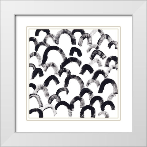 Onyx Code I White Modern Wood Framed Art Print with Double Matting by Vess, June Erica