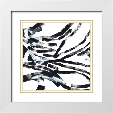 Onyx Code II White Modern Wood Framed Art Print with Double Matting by Vess, June Erica