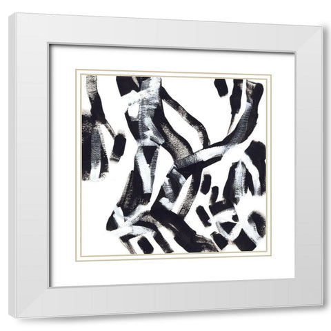Onyx Code IV White Modern Wood Framed Art Print with Double Matting by Vess, June Erica