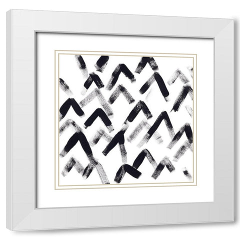 Onyx Code VI White Modern Wood Framed Art Print with Double Matting by Vess, June Erica