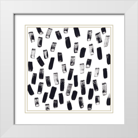 Onyx Code VIII White Modern Wood Framed Art Print with Double Matting by Vess, June Erica