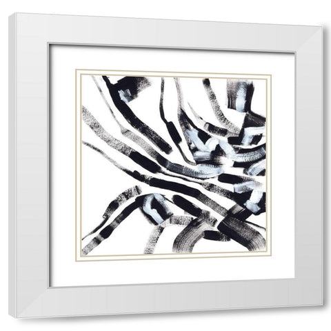 Onyx Code IX White Modern Wood Framed Art Print with Double Matting by Vess, June Erica