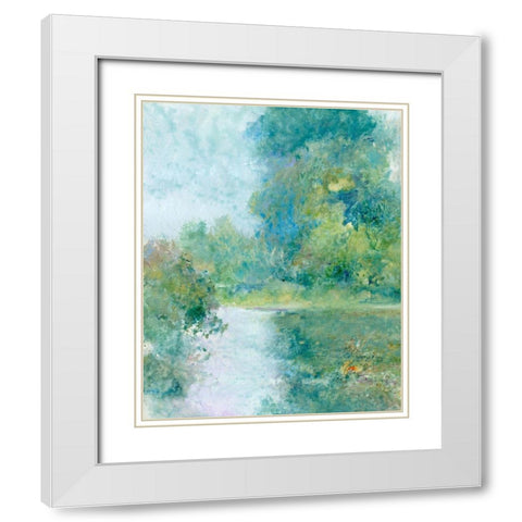 Tranquil Stream II White Modern Wood Framed Art Print with Double Matting by OToole, Tim
