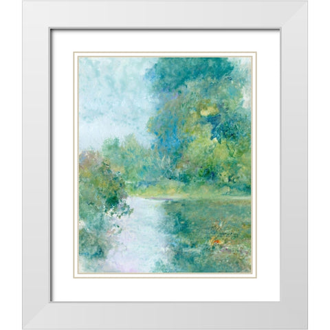 Tranquil Stream II White Modern Wood Framed Art Print with Double Matting by OToole, Tim