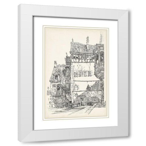 Vintage Italian Village I White Modern Wood Framed Art Print with Double Matting by Foust, Richard