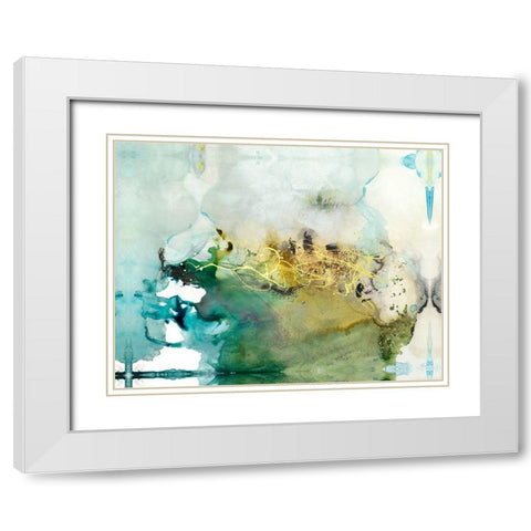Embellished Organic Abstract White Modern Wood Framed Art Print with Double Matting by Bramma, Lila