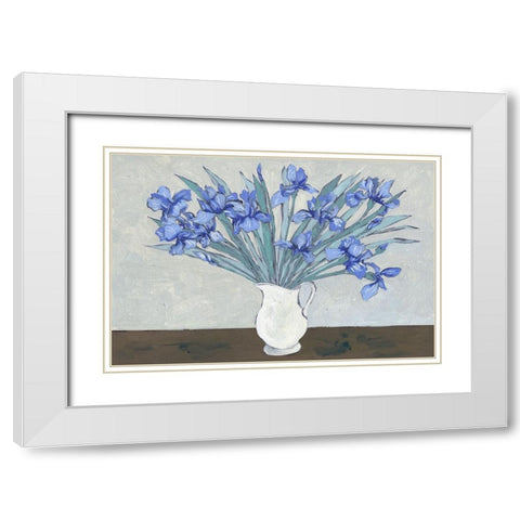 Van Gogh Irises I White Modern Wood Framed Art Print with Double Matting by Wang, Melissa
