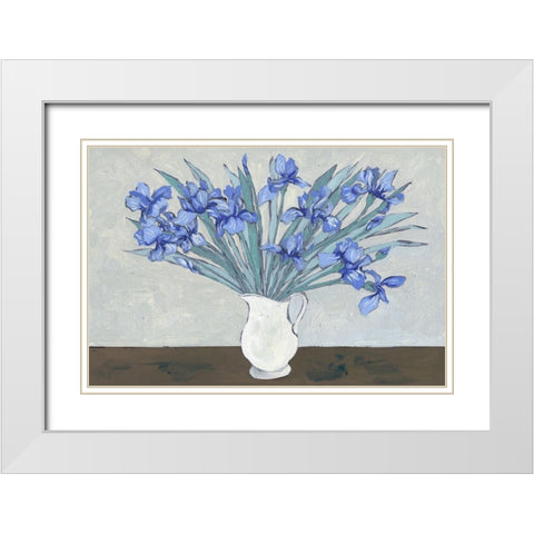 Van Gogh Irises I White Modern Wood Framed Art Print with Double Matting by Wang, Melissa