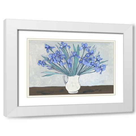 Van Gogh Irises II White Modern Wood Framed Art Print with Double Matting by Wang, Melissa
