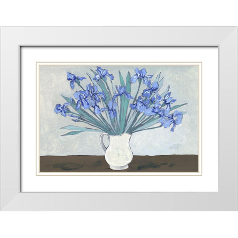 Van Gogh Irises II White Modern Wood Framed Art Print with Double Matting by Wang, Melissa